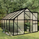 vidaXL Hliníkový skleník s podkladovým rámom, antracitový 5,89 m²