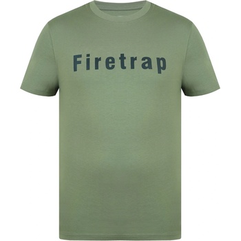 Firetrap Мъжка тениска Firetrap Large Logo T-Shirt Mens - Khaki