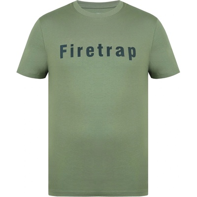 Firetrap Мъжка тениска Firetrap Large Logo T-Shirt Mens - Khaki