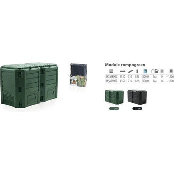Prosperplast Module Compogreen 800 l čierny IKLM800C-S411