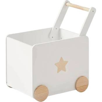 Image 1 of Ginger Home Кутия за играчки с колела Ginger Home - Дървена, бяла, 38 х 45 х 54 cm (JWTR-3330)