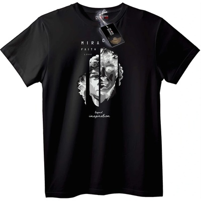 NOONEBRAND Тениска Чудо Вяра Любов - L, Black