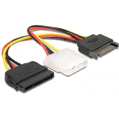 Delock SATA 15pin-Molex 4pin + SATA 15pin Converter 65235