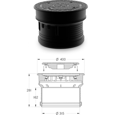 Midas Poklop vodotěsný,pachotěsný plastový A15