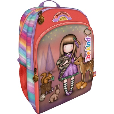 Santoro Класическа ученическа раница Santoro Gorjuss - Be Kind To All Creatures, с 3 отделения (1130GJ05)
