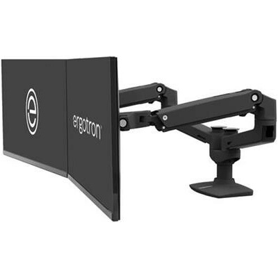 Ergotron LX Dual Side-by-side Arm (matte black), stolné ramená pre 2 lcd. max. 27", flexibilný, čierne