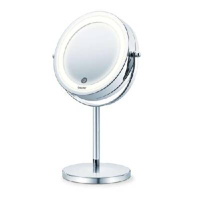 BS 55 Illuminated mirror, touch sensor, 18 LED light, 7 x zoom, 2 swivering mirrors, 13 cm (65486_BEU)