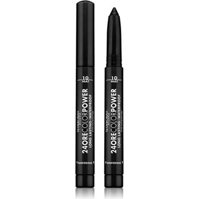 Deborah Milano vodoodolný vysúvací očný tieň v ceruzke 24ore Color Power 10 Mat Black 1,4 g