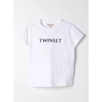 Twinset Girl triko s krátkým rukávem basic bílé