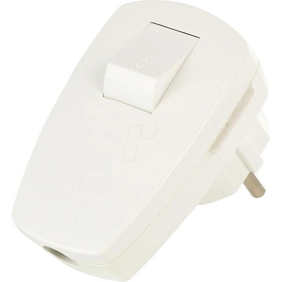 Bachmann 911.271 zástrčka SchuKo plast s vypínačom 250 V biela IP20