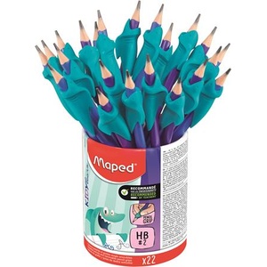 Maped Графитен молив с гума и моливник, HB, триъгълен, MAPED "Kidy Learn" 853502 (853502)