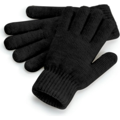 Beechfield pletené zimné rukavice čierny melír