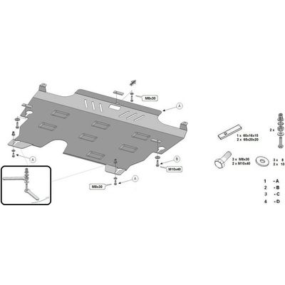 Kryt pod motor VOLVO V60 I Cross Country (157) - Plech - 8595698041241