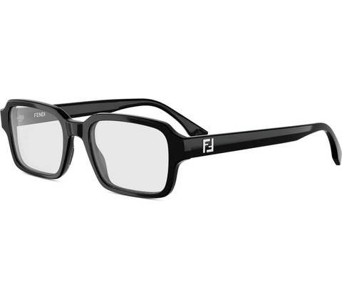 Fendi Squared Black Rectangular Eyeglasses
