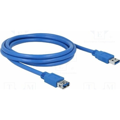 Delock 82539 USB A zásuvka USB A vidlice zlacený 2m modrý