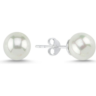 Lunica Stříbrné puzetové náušnice PERLA 8 mm 0844