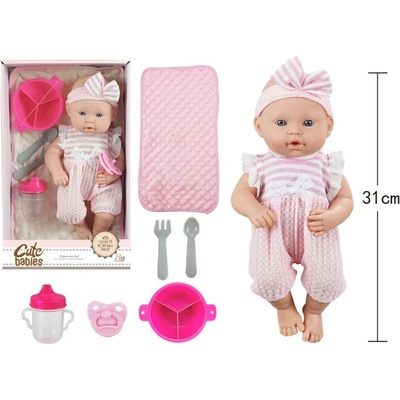 Teddies Miminko s doplnkami 28 cm pevné telo