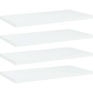 vidaXL Рафтове за етажерка, 4 бр, бели, 40x20x1, 5 см, инженерно дърво (805138)