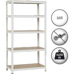  Метален стелаж Carmen CR-1016 - 180х90х45 см, до 250 кг на рафт - бял