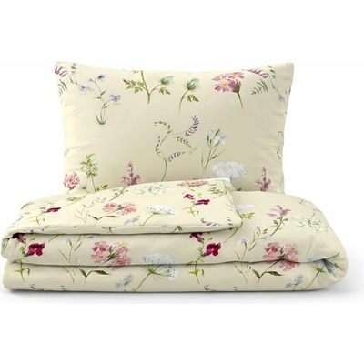Kvalitex bavlna obliečky DELUX BOTANICA cream 200x200 2x 70x90
