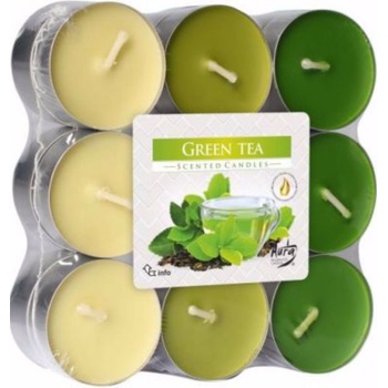 BISPOL Ароматни чаени свещи Bispol Aura - Green Tea, 18 броя (p15-18-83)