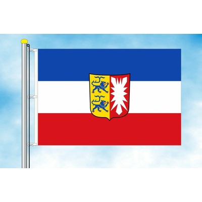 LIBEA, s.r.o. Šlesvicko-Holštýnsko vlajka Rozměr: 30×45 cm, Uchycení: Karabiny na stožár