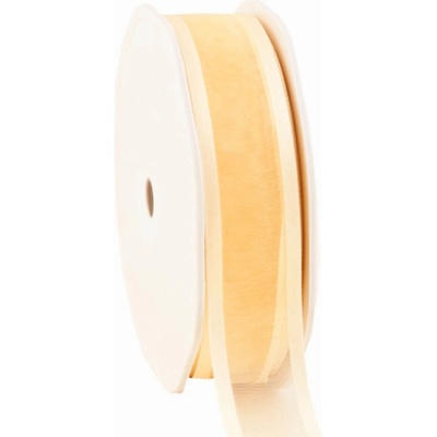 Organza se saténovým lemem 25 mm x 25 m Crème