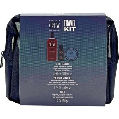 American Crew Travel Kit šampon Tea tree 100 ml + tužící pasta 50 g + gel na holení 50 ml dárková sada