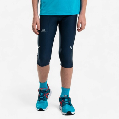 Detské 3/4 legíny AT 100 na atletiku modro-tyrkysové