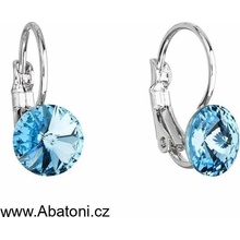 Swarovski Elements Rivoli vlepený krystal Dětské Ocelové náušnice visací modré kulaté 51031.3 Aquamarine modrá světlá azurová nebeská