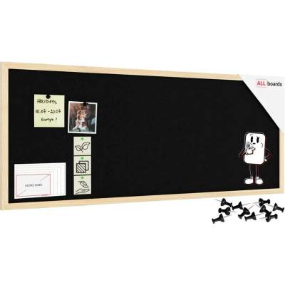 Allboards TFBLACK104BK Textilní (plstěná) tabule 100 × 40 cm