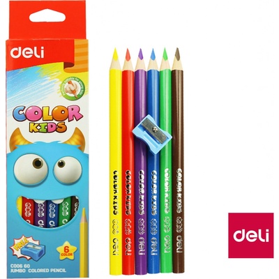 Deli Color Kids EC00660 pastelky trojhranné Jumbo 6 barev
