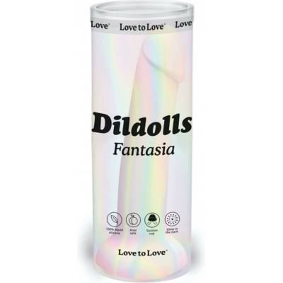 Love to Love Dildolls Fantasia Klasické dildo zářící ve tmě Multicolor