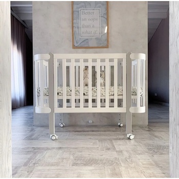 Veres Бебешка кошара от бук Монако БЯЛО/СИВО 60/120 см