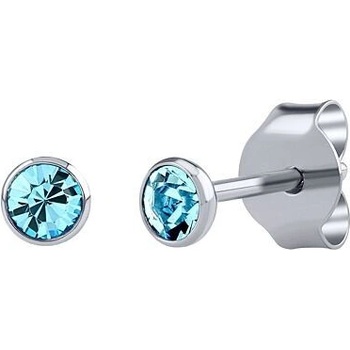 Silvego Strieborné náušnice kôstky Malia s modrými Swarovski Zirconia 3 mm ZT825043EBSW