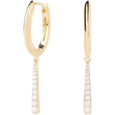 PDPAOLA Pozlátené oválne náušnice Olga Mini Hoops Essentials ARB1-C89-U