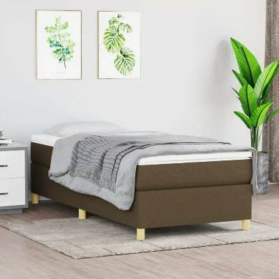vidaXL 11461.3144477 Boxspring postel s matrací tmavě hnědá textil