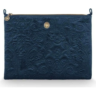 Pip Studio Velvet Quilted kosmetický pouch modrý