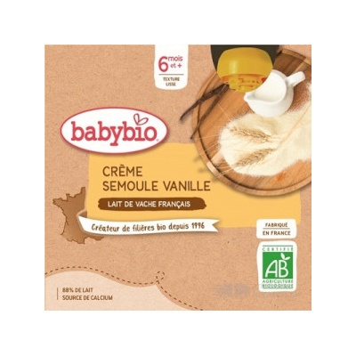 BABYBIO Kapsička krém vanilka krupička 4 x 85 g