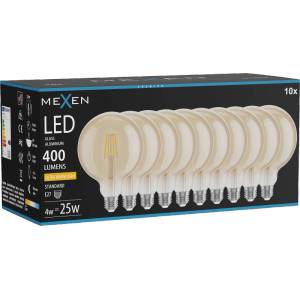 Mexen Vintis 10x крушка с нажежаема жичка LED E27, G125, 4W, Топло - 2200K, 400 lm, кехлибар (L158-E27-0422-50x10)