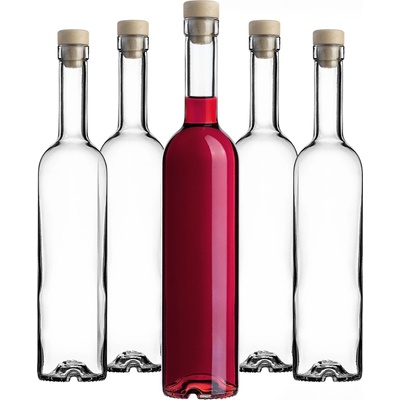 Sklenená fľaša Kadax 500 ml, priehľadná, 50 ks so zátkou