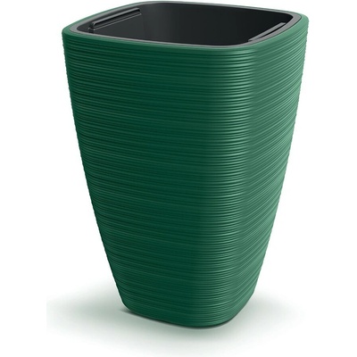 Prosperplast Plastový kvetináč Venas Square tmavozelený, 38,8 cm