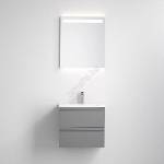 Bath Deluxe Шкаф за баня с мивка vedo + led огледало led/10w/230v ip44 сив (bt0113)