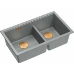 Quadron Мивка за под плот Quadron Logan 120 от композитен материал, сива - медна, 76x45 см (HQL7645U5_PVDC1_U) Мивка за вграждане
