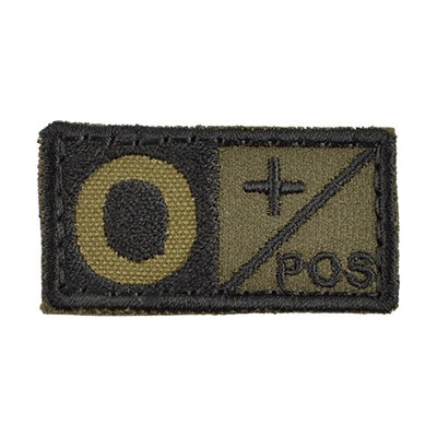 MILITARY RANGE Nášivka krvná skupina 0 POZ VELCRO OLIV