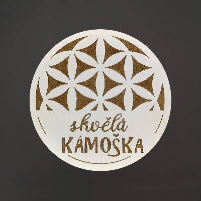 Amadea Dřevěný podtácek kulatý text skvělá kámoška průměr 10,5cm