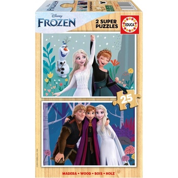 Educa Детски дървен пъзел Educa - Замръзналото кралство, 2 х 25 части (EDU19959)