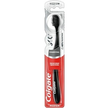 Colgate Zubná kefka 2X Deeper 360° Charcoal Medium