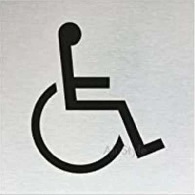 Walteco Znak rozlišovací "WC-invalidé", 60 x 60 mm, samolepící, nerez