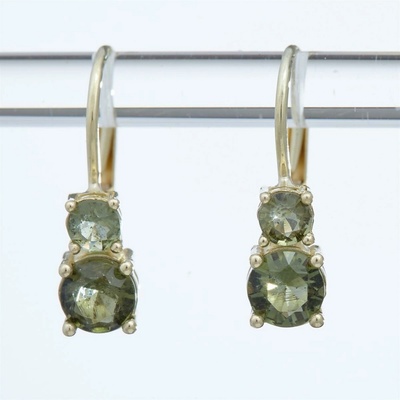 My Moldavite Zlaté náušnice s vltavíny 2018-4